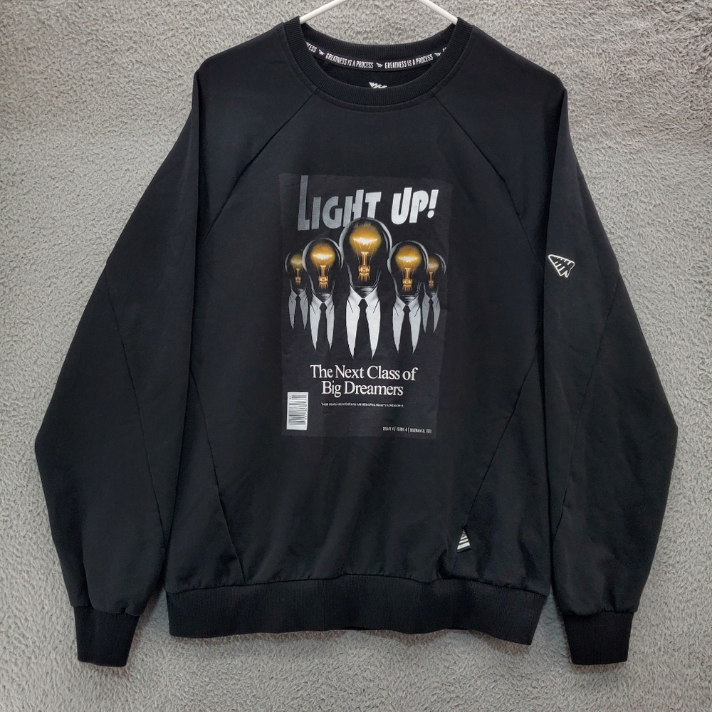 Paper Planes Roc Nation Light Up Sweatshirt Mens Large Crewneck Pullover Black